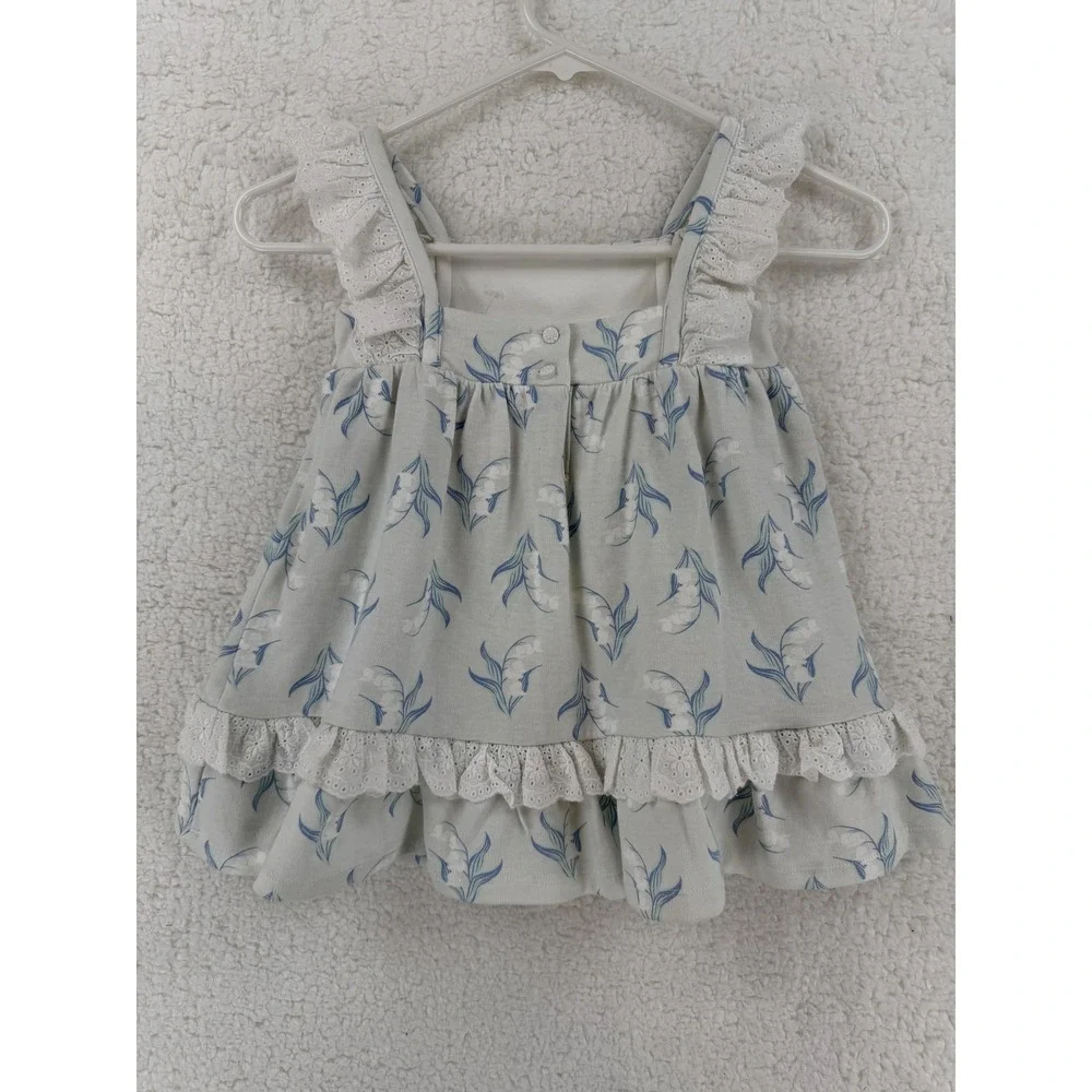 Tommy Bahama Dress‎ Girls 3T Blue White Floral Ruffle Lace Sleeveless Sundress